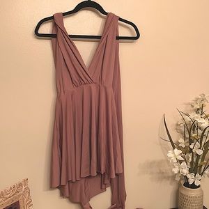Mauve multi-way tie silky dress